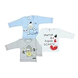 Baby Langarmshirt mit Spruch und Aufdruck im 3er Vorteilspack - für Mädchen und Jungs