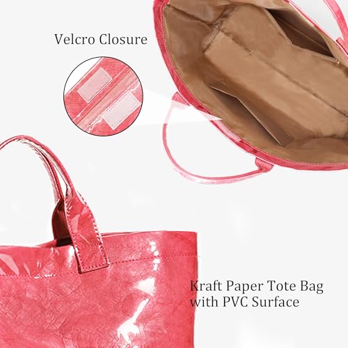 Image of Lushandy PVC Tote Bag for Women Jelly Beach Bag Top Handle Hobo Handbag | Water-Resistant, Wipe Clean, Lightweight