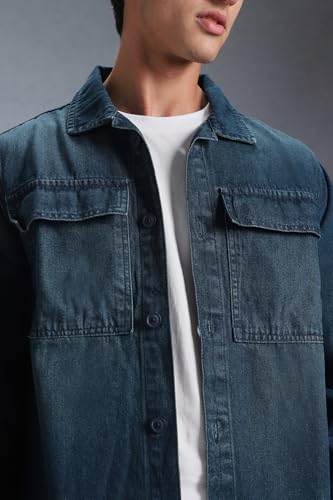 Image of INKD Men's Full Sleeve Shacket - 100% Cotton | Regular Fit | Shirts for Men | Shirt for Men