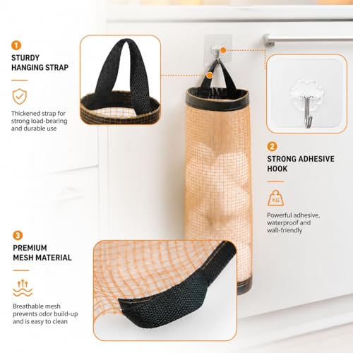 Miniatura 3 de Xideshop Set De 6 Soportes Colgantes Para Bolsas De Plástico - Dispensador Organizador De Basura, Ganchos Reutilizables, Ideal Para Cocina Hogar Almacenamiento
