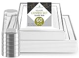 ELITE SELECTION Disposable Dinnerware Party Set - 60 Piece Premium Quality 10” Dinner Plates, 7” Sal