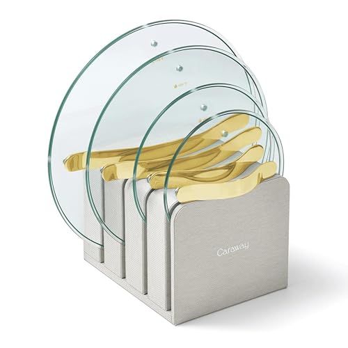Caraway Iconics Glass Lids Set for Pots and Pans - Made With Tempered Glass - Sized to Fit Caraway Ceramic-Coated & Stainless Steel Cookware - Includes 4 Sizes - 7", 8", 10.5", & 11.8"