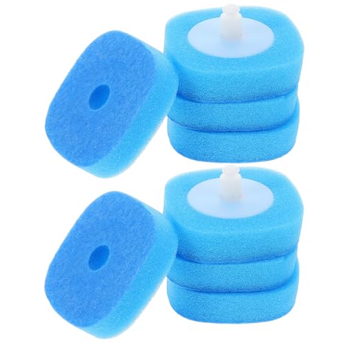 DECOMELODY 8個 使い捨てスポンジトイレブラシ替えヘッド ユニーク便器クリーナー 深部洗浄対応 軽量交換簡単 トイレ掃除用詰め替えブラシ