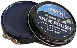 Charles Birch Premium Quality Shoe Polish 50ml, High Pigment, Cleans Protects Shines inc Carnauba Wax, Lever Open Tin (Navy Blue)