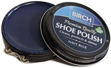 Charles Birch Premium Quality Shoe Polish 50ml, High Pigment, Cleans Protects Shines inc Carnauba Wax, Lever Open Tin (Navy Blue)