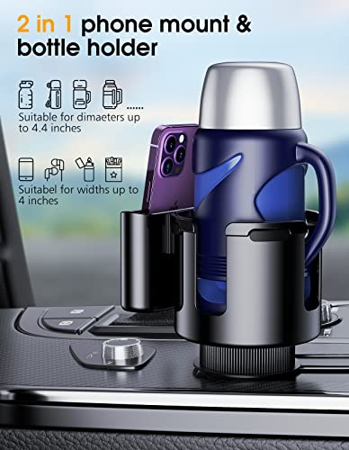 odbowuge Cup Holder Extender for Car,Cup Phone Mount,Multifunctional Large Expander Fits Yeti, Stanley 32/40/46,Car Drink Adapter Diameter in 3.0/''-4.4/'',Extensible Adjustable Base, 002K (Balck) - Image 6