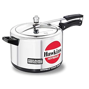 Hawkins Hevibase IH80 8-Litre Induction Pressure Cooker, Small, Silver