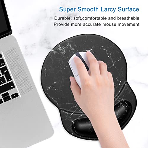 Itnrsiiet Mouse Pad, Ergonomic Mouse Pad With Gel Wrist Rest Support, Gaming Mouse Pad With Lycra Cloth, Non-Slip Pu Base For Computer, Laptop, Home, Office & Travel, Black Marbling #TOP2