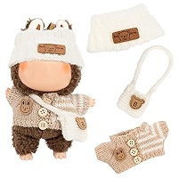 La-bubu – Ensemble 3 Pièces De Vêtements Pour Poupée 17 Cm : Bonnet, Pull Et Sac – Doux, Facile à Enfiler, Cadeau Tendresse !