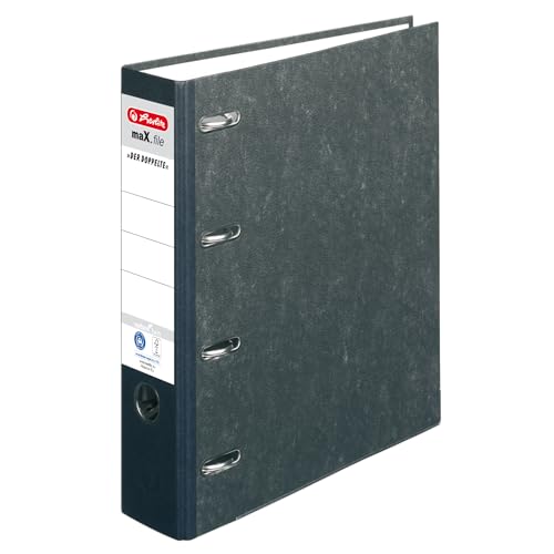 herlitz Doppelordner maX.file nature A4 sw 7cm 2xA5 quer Ablage...