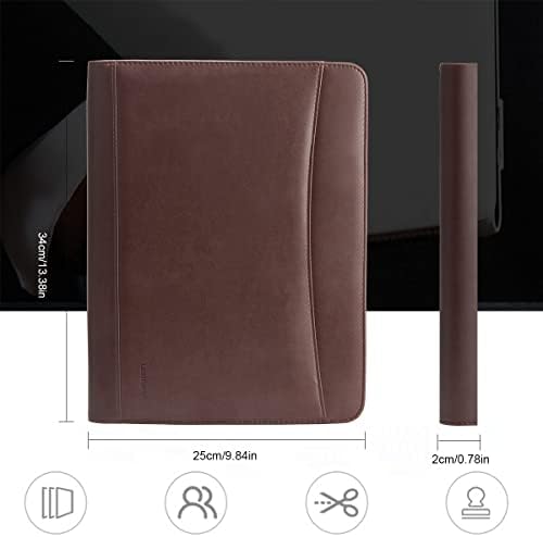 LOCAL LION Conference Folder a4 Pu Leather Business Portfolio Clipboard Padfolio for Resume, Interview, Legal Document Organiser & Business Card Holder, Writing Pad for School Office