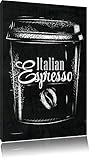 Pixxprint Italian Espresso als Leinwandbild | Größe: 80x60 cm | Wandbild | Kunstdruck | fertig bespannt