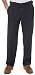 Haggar Men's Work To Weekend Dark Stonewash Denim No Iron Plain Front Pant, Navy, 34x30