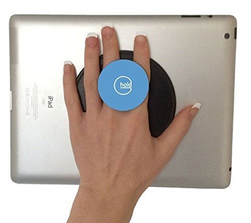 G-Hold Micro Suction Holder for iPad - A unique reusable swiveling handhold for tablet computers + JZS Lens Cloth (Blue)
