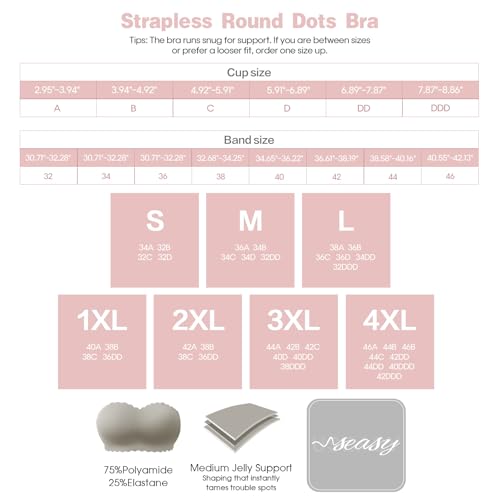 Image of Strapless Wireless Bra for Women Scalloped Full Coverage Bandeau Comfortable Everyday Non-Wired Bra for Large Busts