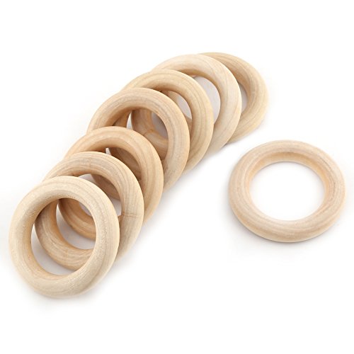 Craft Wooden Ring, Durable DIY Craft Ring Wooden Ring, 20Pcs Natural Unfinished Wood for Wedding Dec