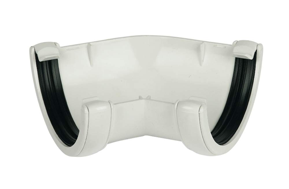 FLOPLAST 112mm Round Gutter Pipe 135 Degree Angle - White