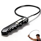 Candeon Selbstverteidigung Peitsche, 16,7 Zoll Bikerpeitsche Motorradpeitsche Läuferpeitsche, Edelstahlseil Läuferpeitsche Fahrrad Motorrad Peitsche Auto Fensterbrecher für Männergeschenke