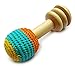Shumee Wooden Organic Crochet Shaker Rattle Toy (0+ Years) - Discover Sounds and Explore Textures (Orange)