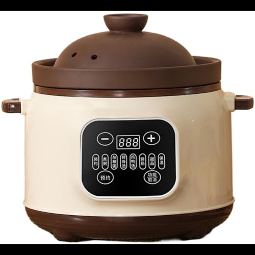 Maryseaセラミックポット 自動調理 大容量1.8L 3.8L 予約機能付き 6つの煮込み機能 タイミング保温機能 分割式デザイン コンパクトでお手入れ簡単 多機能 家庭用向き 一人暮らし用 おかゆシチュー 110V (1.8L)