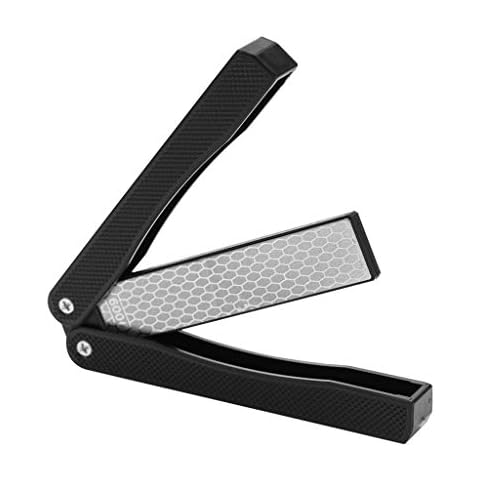 Hand-held double-sided whetstone, 400/600 Grit Folding Pocket Diamond Whetstone, Knife Sharpener Stone for Outdoor Camping Kitchen Garden Cover