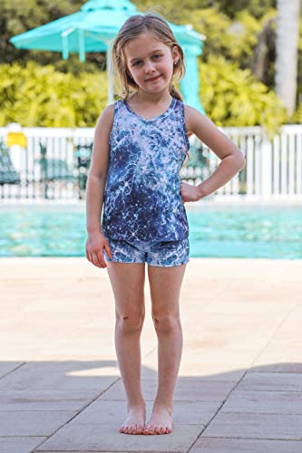 Belovecol Girls Two Piece Swimsuits Size 8 9 Kids Boyshort Bathing Suits Quick Dry Upf Uv Protection Tankini Blue3D Print Swimwear For Outdoor Beach #TOP1