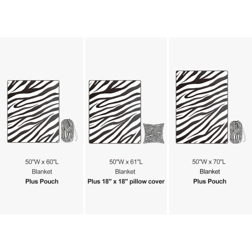 Bnuitland Zebra Print Fleece Flannel Blanket,300 Gsm Double Sided Super Soft Flannel Bed Throw, Blanket For Adults And Kids,Black And White Lightweight Fuzzy Home Decor Blanket #TOP2