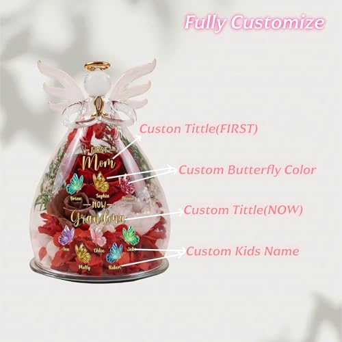 Flor de seda eterna personalizada con luz LED y cúpula de vidrio miniatura 2