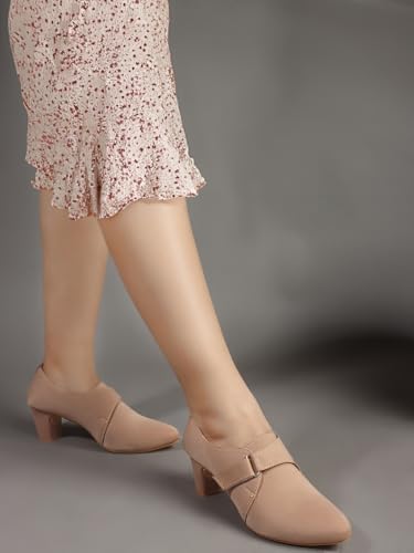 Image of Stylish Comfortable Block Pump Heels Perfect for Winter, Elegant Party Black and Brown Sandals for Womens & Girls