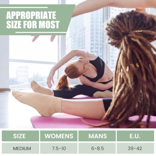 Image of Liitrsh Pilates Grip Socks Bulk Yoga Socks | Adults Man Woman Non Slip Socks with Grips, Anti Skid Pilates and Socks, Pilates Ballet Hospital, L Size