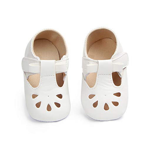 Image of MK MATT KEELY Baby Girl Shiny Mary Jane Lovely Baby Sandals Soft Sole Toddler Shoes First Walkers Crib Shoes