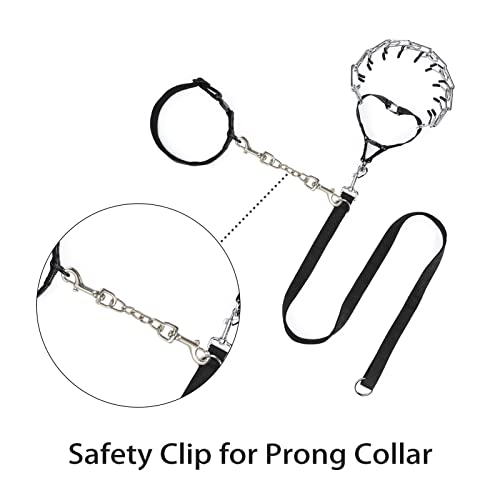 Jipimon Metal Prong Collar Backup Double Ended Dog Collar Clip For Pinch Collar Dog Harness Collar Connector Safety Clip (Medium) #TOP2