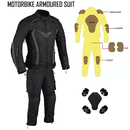 image for SAGA MOTO Men’s 2 Piece Motorcycle Suit Waterproof CE Armoured Jacke