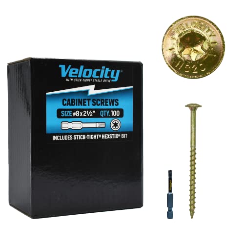 Velocity Wood Screws and Driver Bit Screw Set with 1008 x 2