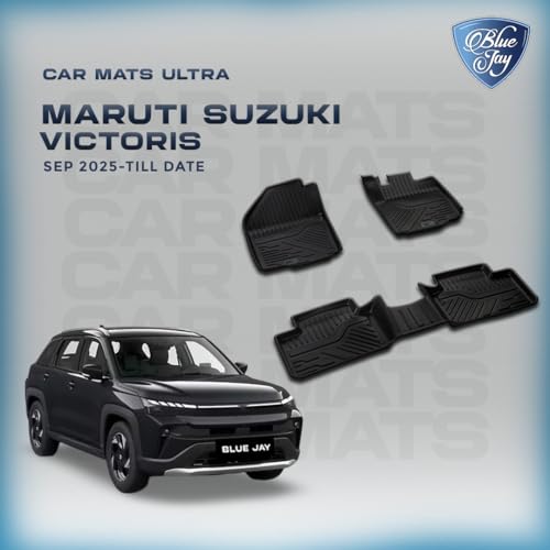 Image of Blue Jay Ultra TPE Car Floor Mats | VICTORIS (SEP 2025-TILL Date) Premium Luxury Mats | Washable Waterproof All Weather Mats | Black