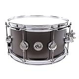 Snaredrum aus Messing, 17,8 x 33 cm, mit 1,0 mm Schale, 3,0 mm dreifach geflanschte Reifen, satiniertes Schwarz über Messing