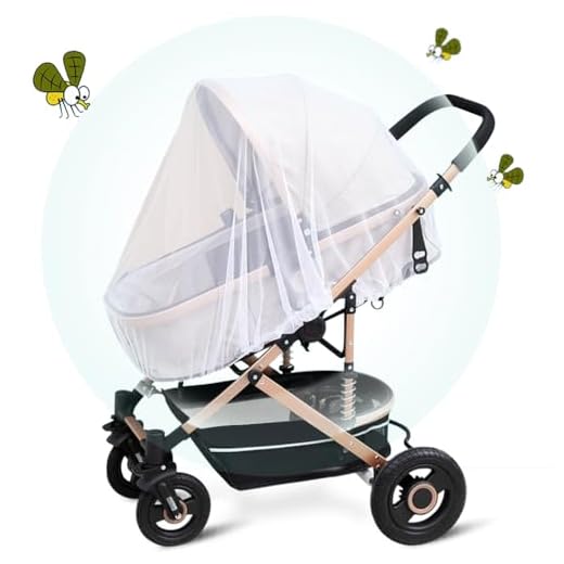 Faburo Zanzariera per Ovetto Universale per Passeggino, Carrozzina, Culla e Lettino da Viaggio con 72 pz Repellente per Zanzare Su Cerotti, per Attività All'aperto