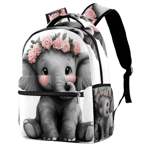 Sac à dos avec porte-bouteille éléphant mignon, le cadeau de rentrée idéal