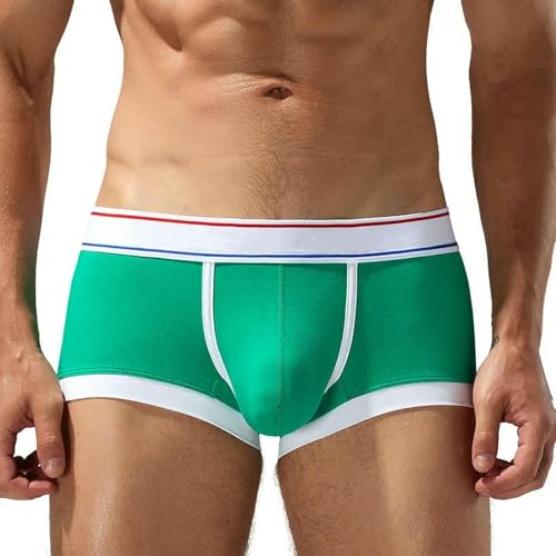 DCEHGEW Men's Boxer Briefs,Blue Red Orange Fashion Comfort Breathable Stretch Athletic Trunks for Men-Green-XXL
