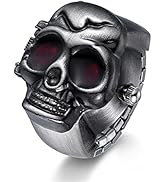 JewelryWe Totenkopf Ring Herren - Edelstahl Biker Ring Mit Schädel Design In Größe 71
