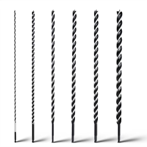 6PCS Auger Drill Bit Hex Shank 18" Long (1/4",3/8",1/2",5/8",3/4"...