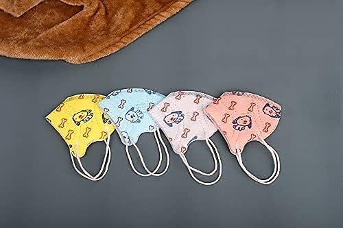 Image of N95 Style Kids Face Mask with Printed Design | Washable & Reusable Earloop Mask for Boys & Girls | Comfortable Breathable Face Cover for Kids Age 3-15 Years (Multicolor)