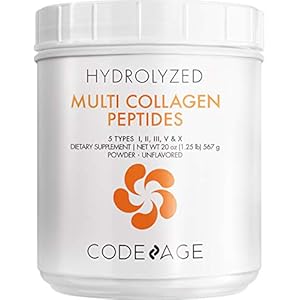 Codeage Multi Collagen Protein Powder Peptides, 2-Month Supply, Hydrolyzed, Type I, II, III, V, X Grass Fed All in One…