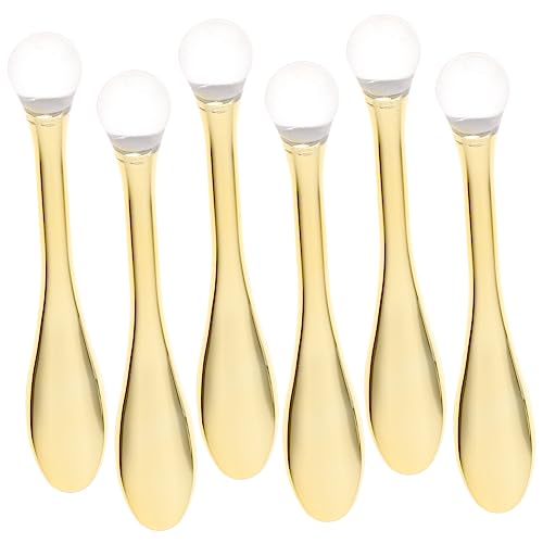 FONDOTIN 6pezzi Spatoline Per Maschera Viso e Crema Con Bastoncini Massaggianti Dorati Piccoli e Leggeri Facili Da Pulire e Trasportare Per Bellezza e Quotidiana