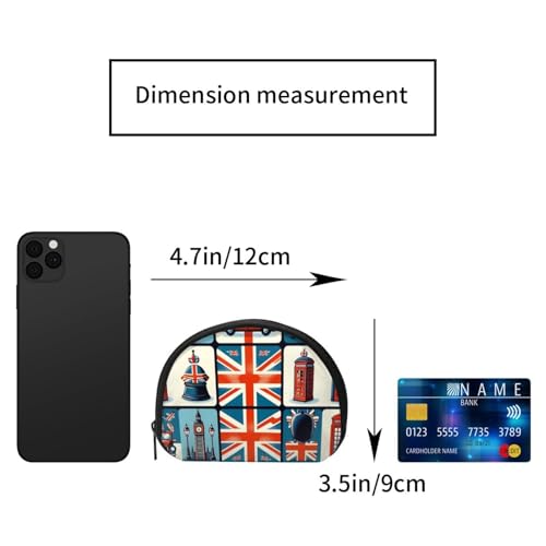 Portable Coin Purse London-British-Pattern Mini Zippered Money Pouch Card Holder2