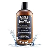 Wahl Body Wash with Essential Oils for Cleaning, Nourishing, Exfoliating & Moisturizing All Skin Types with Manuka Oil, Meadowfoam Seed Oil, Clove Oil & Moringa Oil – 24 Oz - Model 805605A