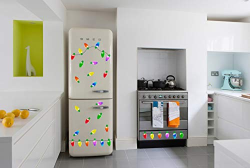 Set 90 imanes decorativos navideños en forma de bombilla y alambre miniatura 6