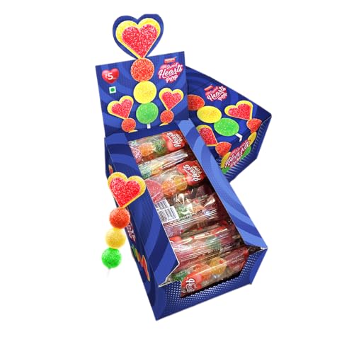 Image of MAYURSGELS Sweet Hearts Pop Jelly Lollipop Gift Box (30Pcs x 15 Gms ) | Mixed Fruit flavours | For Gifting And Everyday enjoyment