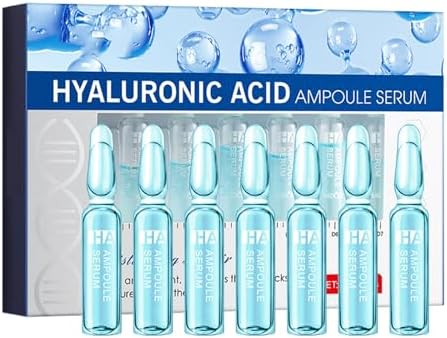 YOOJ® Hyaluronic Acid Ampoule Serum, 7 Pcs Hyaluronic Acid Concentrated Face Serum for Women & Men, Deeply Moisturize, Anti-Aging & Smooth Wrinkle, Face Serum Skincare for All Skin Types, 7x2ml