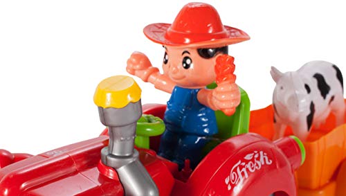 MalPlay Traktor mit Anhänger | Rollenspiele Trecker mit Tieranhänger | mit Licht & Sound | Geschenk für Mädchen und… – Bild 7